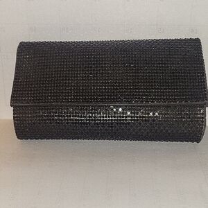Elegant Black Crystal Evening Clutch